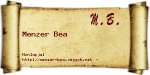 Menzer Bea névjegykártya